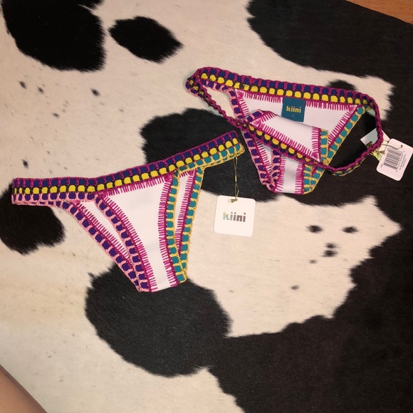 KIINI Yaz bikini bottom in white multicolor, small - Picture 7 of 8